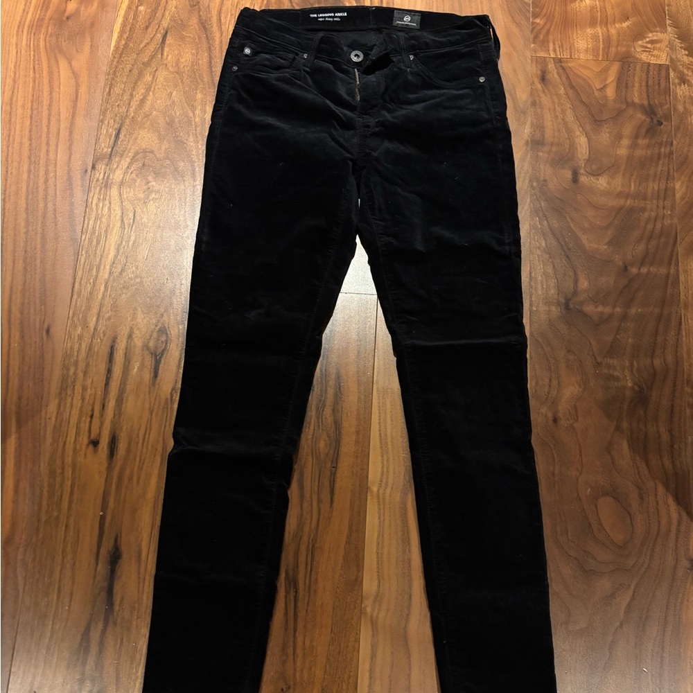 AG “super skinny ankle” velvet jeans